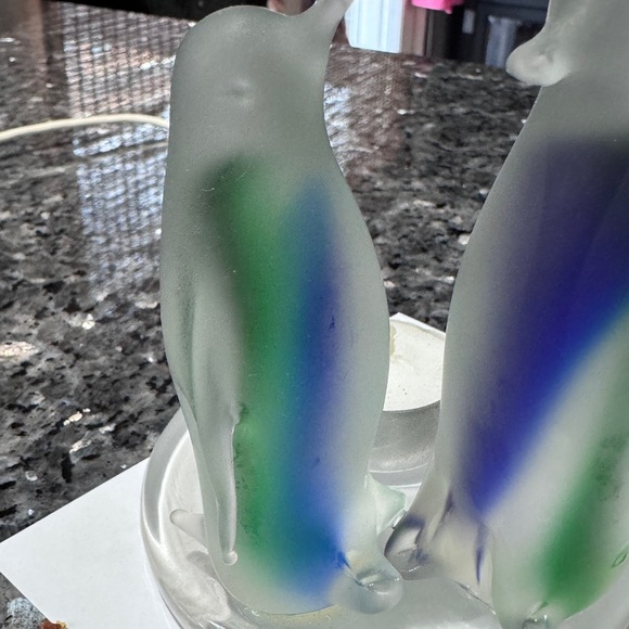 🐧 ❄️ Vintage Party Lite Frosted Glass Penguin Tea Light Holder - P7196 ❄️🐧 - Picture 6 of 14